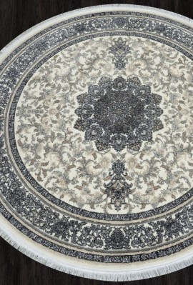 Ковер иранский круглый KASHAN 752305 - 000 (кремовый, серый) Иран