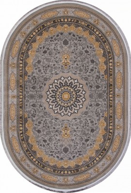 Ковер иранский овальный KASHAN 752142 - 000 (серый, золотой) Иран