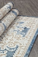 Ковер турецкий прямоугольный ANTEP O1701 - 630 CREAM / BLUE (кремовый, бежевый, синий) Турция