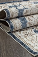 Ковер турецкий прямоугольный ANTEP O1701 - 630 CREAM / BLUE (кремовый, бежевый, синий) Турция